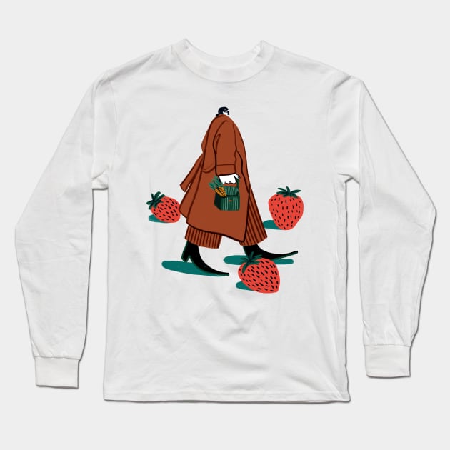 Strawberry fields Long Sleeve T-Shirt by visbii